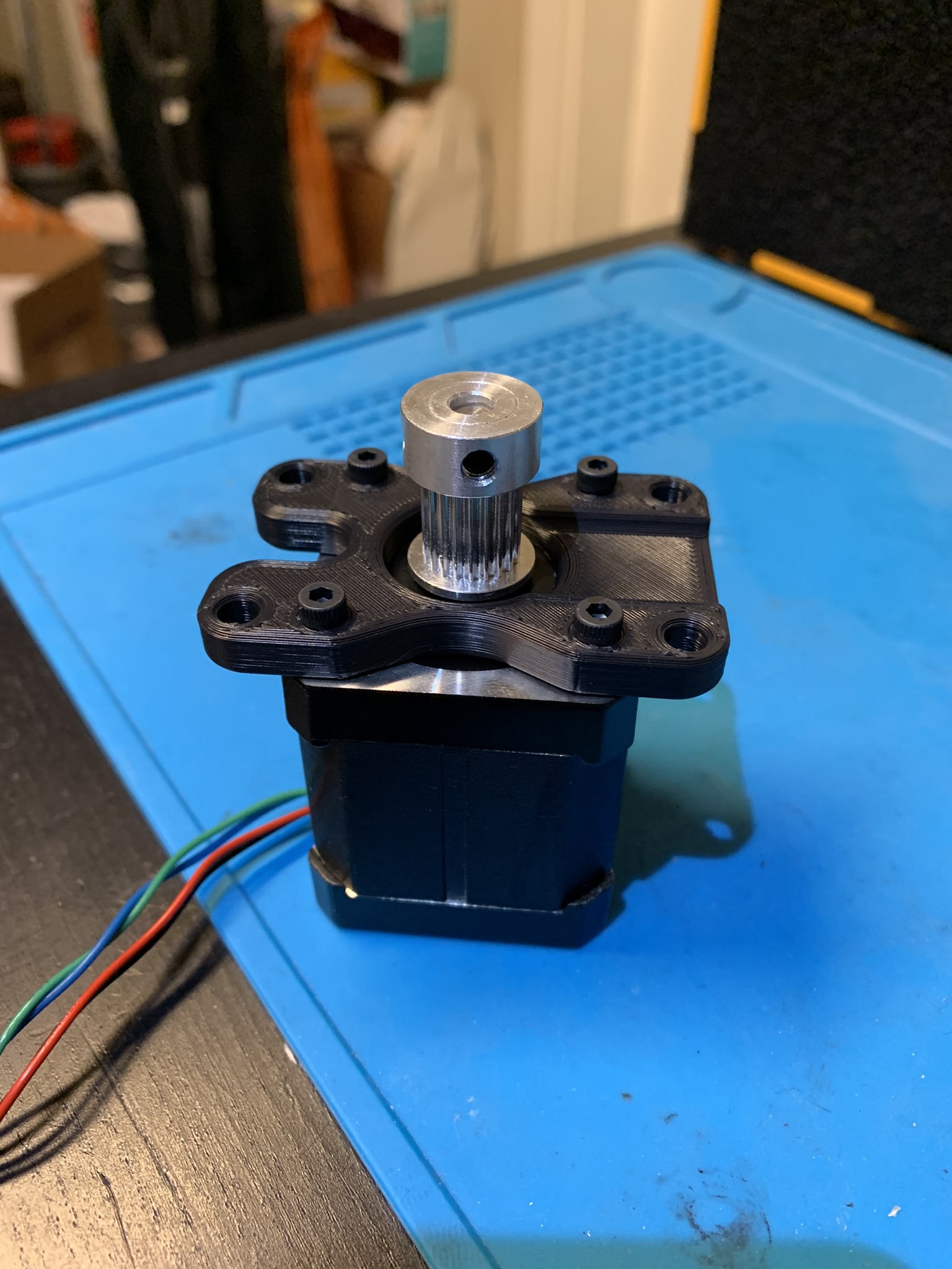 Printed part attached to motor